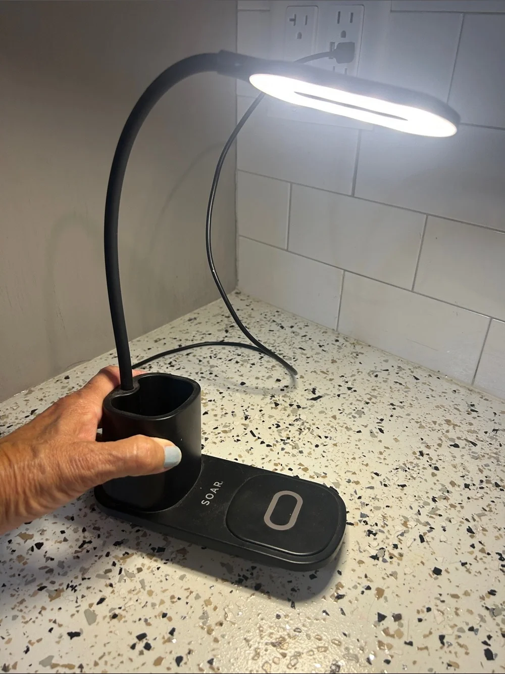 NWOT Soar Wireless Cell Phone Charging LED Lamp Pen Cup Qty 1 - Black or White